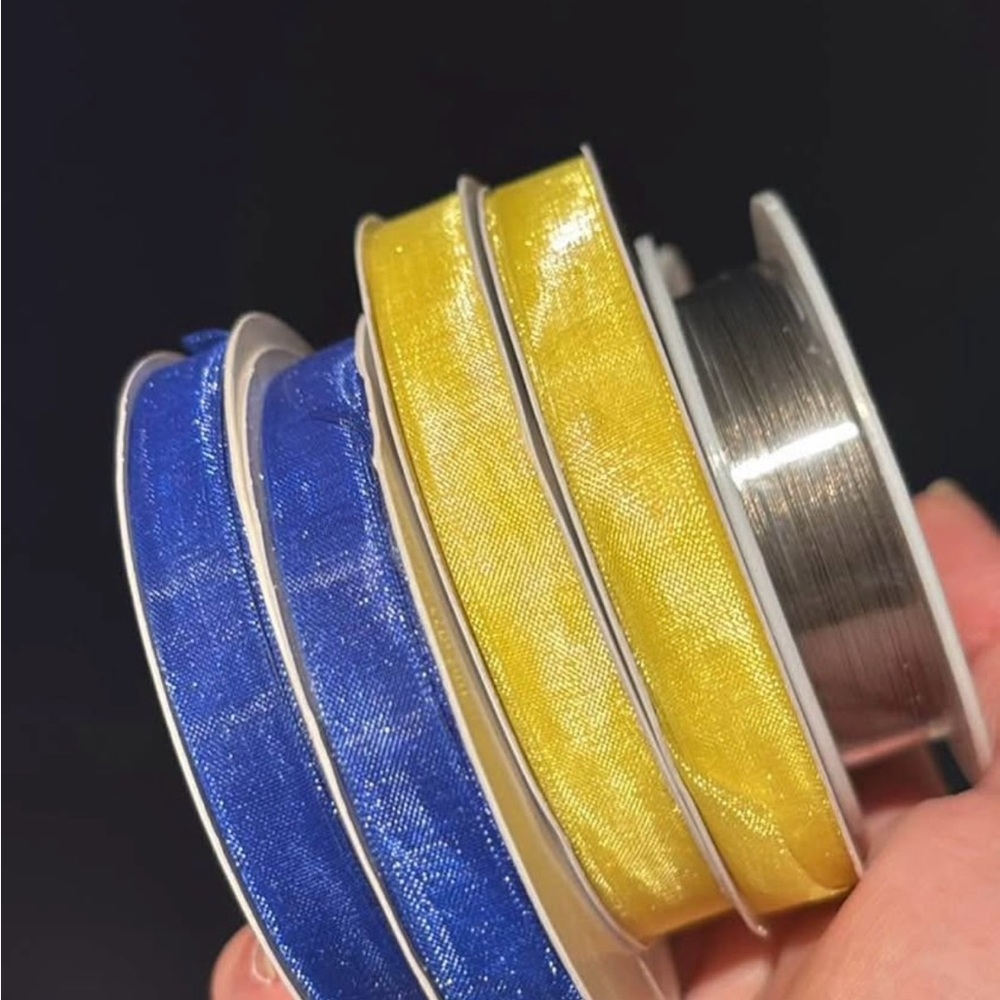 Blue and Yellow Ribbon Set